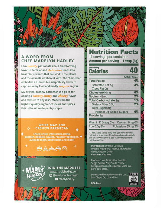 Madly Hadley - Original Organic Cashew Parmesan, Grated