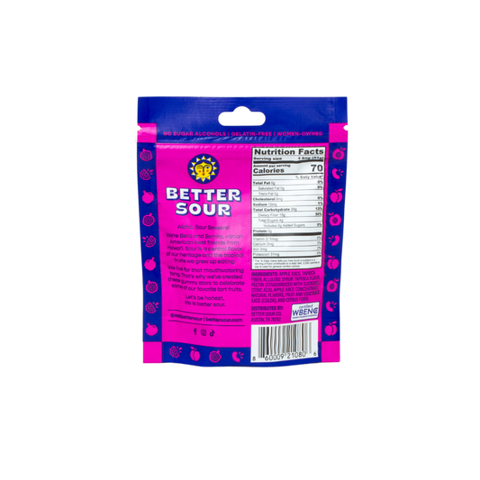 Better Sour | Pomegranate Apricot, Passion Fruit, and Guava Calamansi Vegan Gummy Star Candy