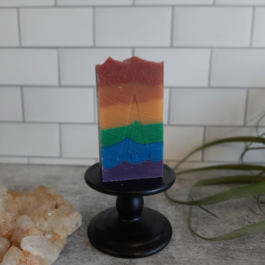 Pride 🏳🌈 Amber + Moss Bar Rainbow Soap: Vegan & Palm Free