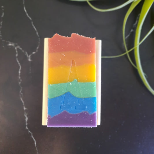 Pride 🏳🌈 Amber + Moss Bar Rainbow Soap: Vegan & Palm Free