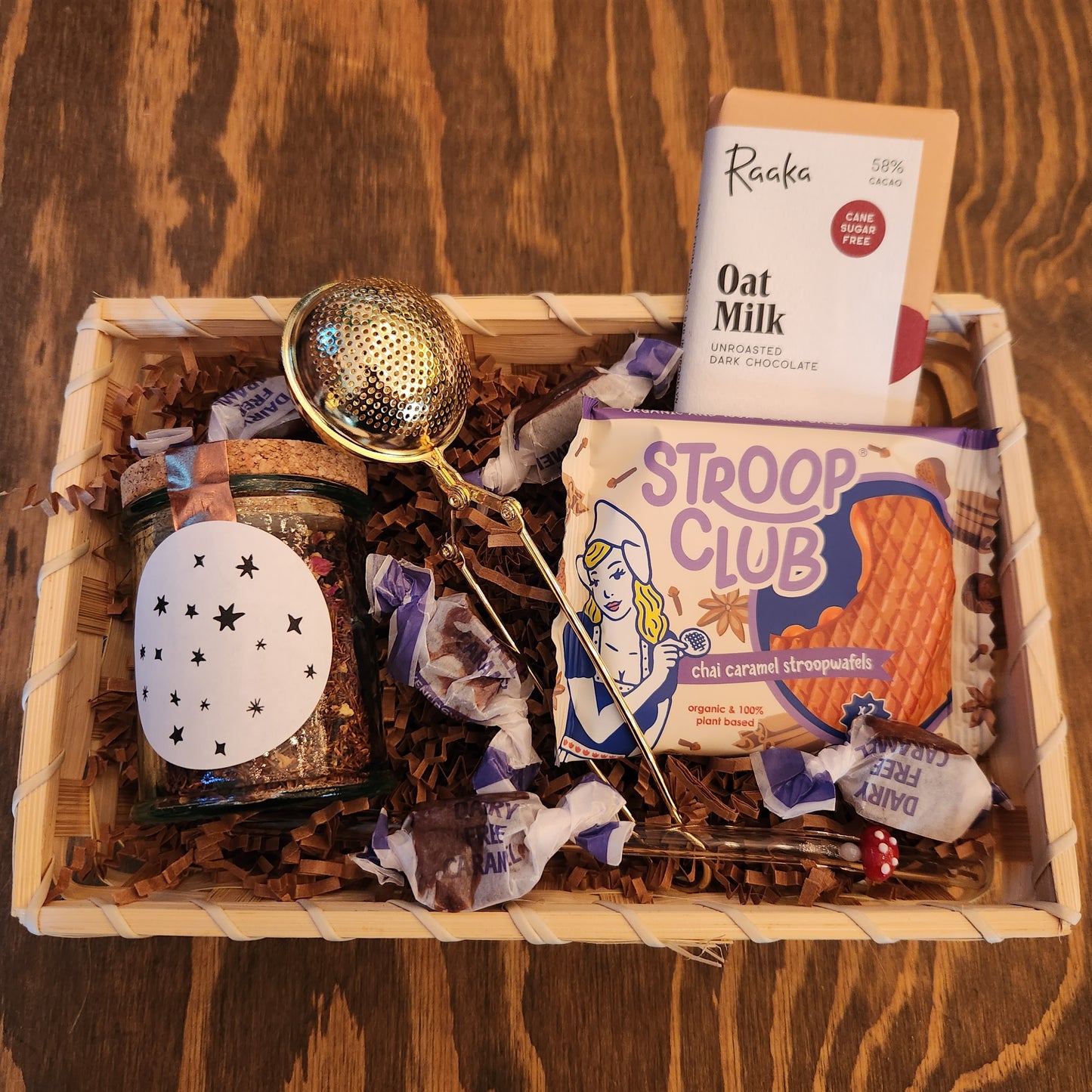 Bamboo Gift Basket with Filler