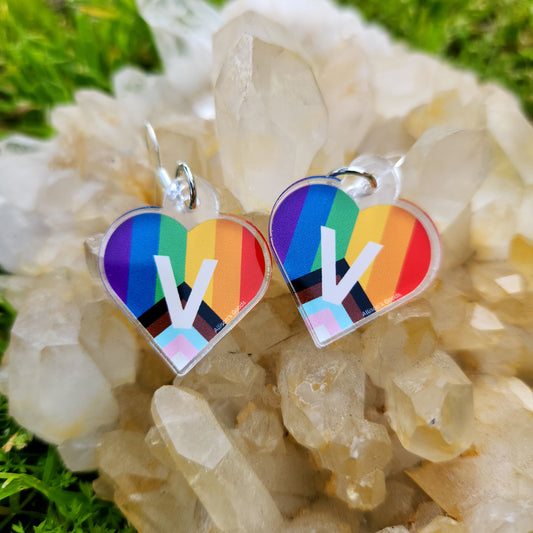 Vegan Pride Heart Earrings