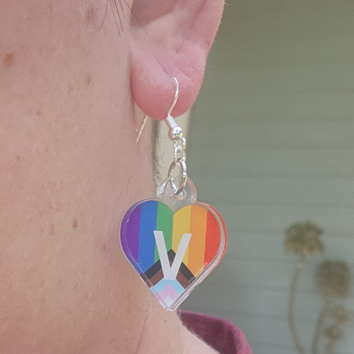 Vegan Pride Heart Earrings