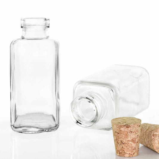 3.4 ounce Apothecary Bottle Recycled Glass with Cork