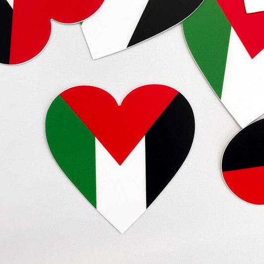 Flags For Good - Palestine Flag Heart Sticker