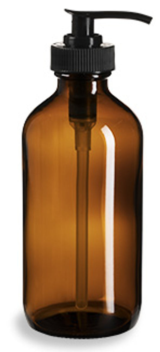8oz Amber Glass Bottle with Pump