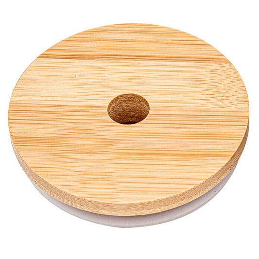 Bamboo Lid for Signature, Skull Candle, and Wide Mouth Mason Jars