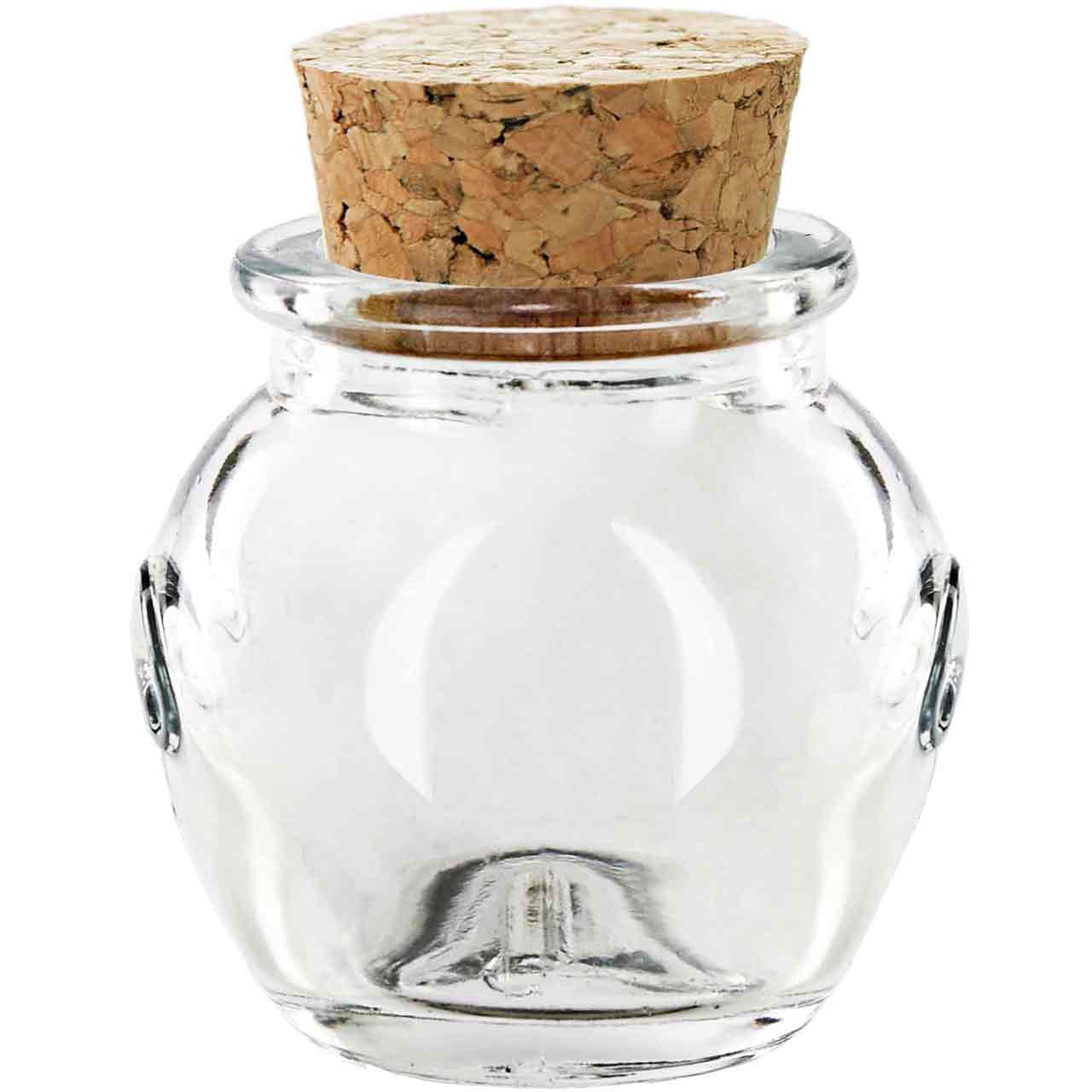 1.2 oz Honeypot Jar with Cork Recycled Glass