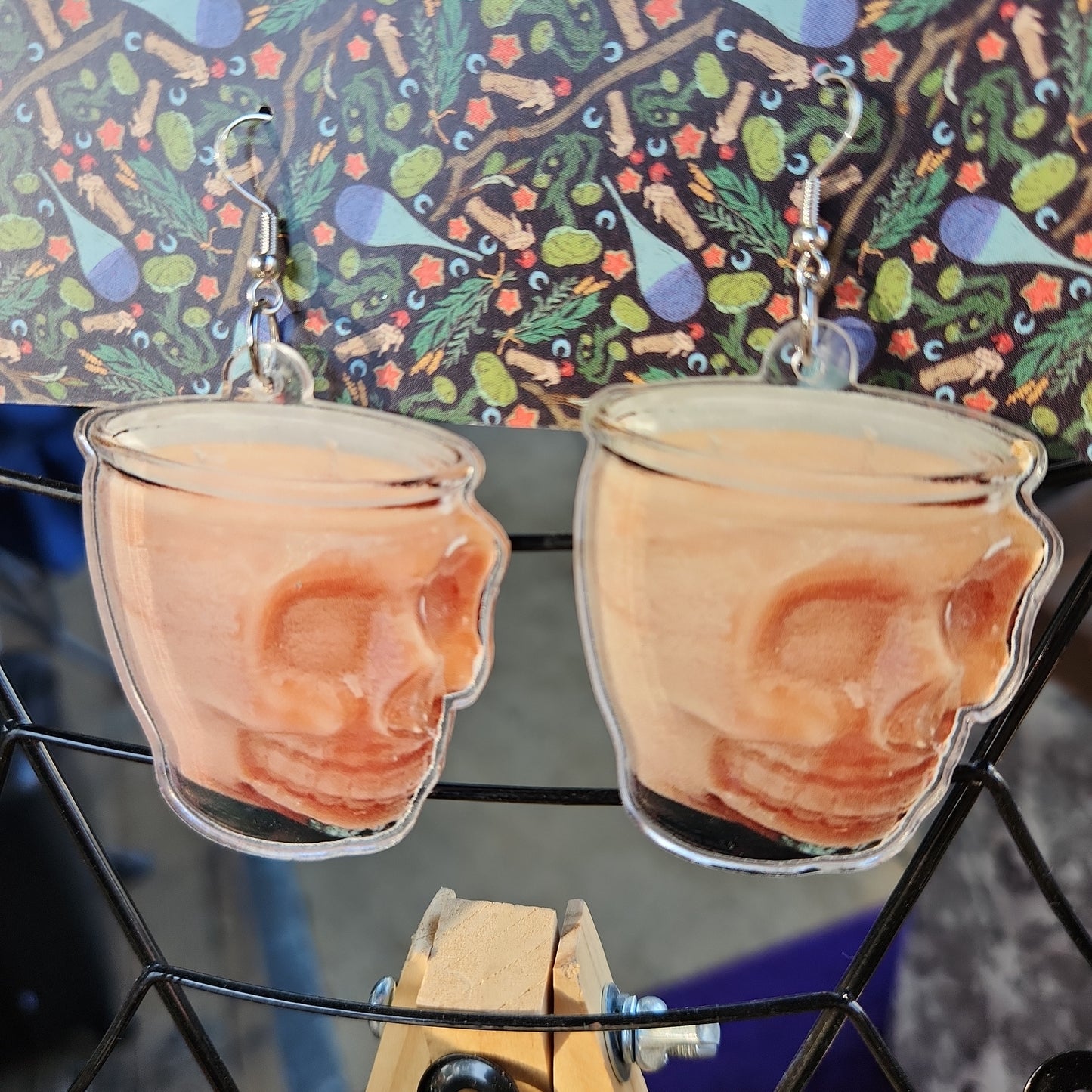 Skull Candle Jar Earrings