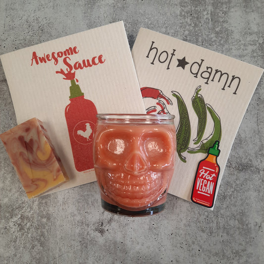 orange skull candle
