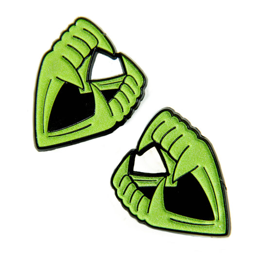 Glow-in-the-Dark Vampire Teeth Enamel Collar Pin Set of 2
