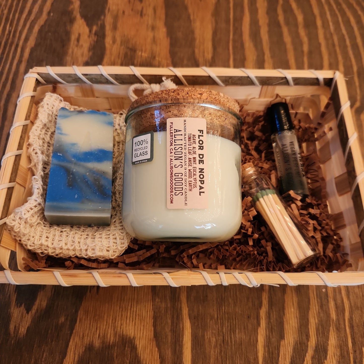 Bamboo Gift Basket with Filler