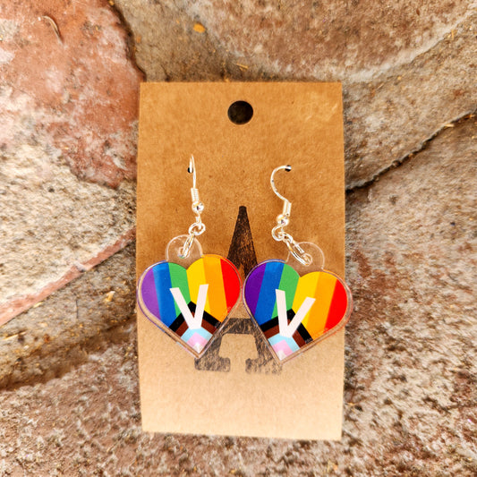Vegan Pride Heart Earrings