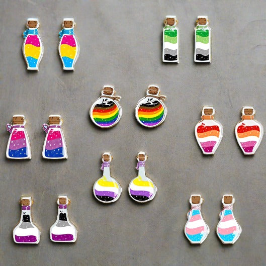 Pride Flag Stud Potion Earrings