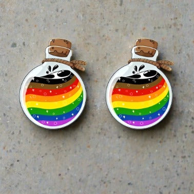 Pride Flag Stud Potion Earrings