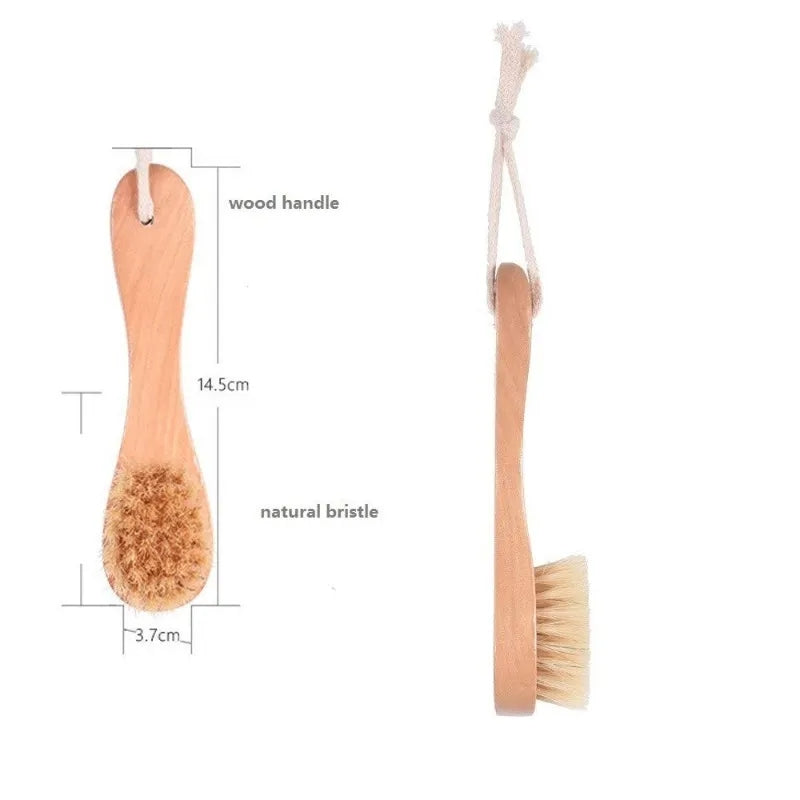 Facial Wood Exfoliating Brush Skincare Tool Plastic Free