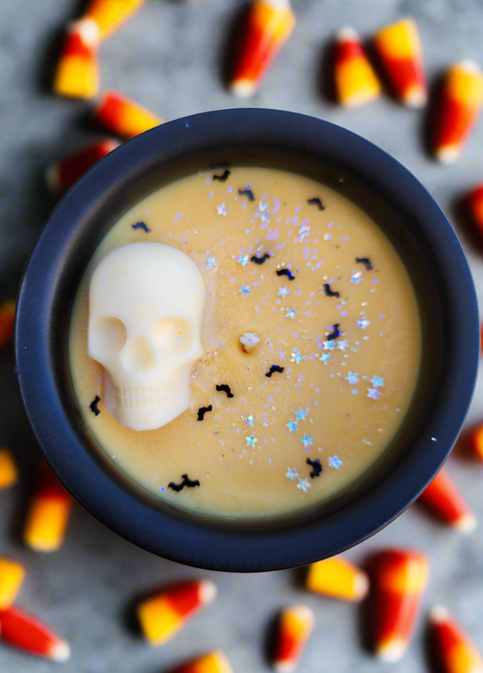 Cauldron Candy Corn Halloween Ceramic Candles