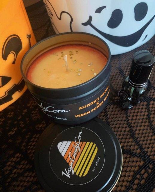 Vegan Candy Corn Soy Candle Tin - Vegan Power Fright