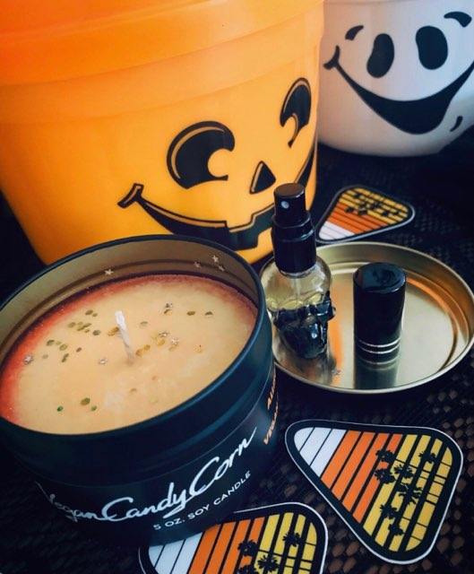 Vegan Candy Corn Soy Candle Tin - Vegan Power Fright