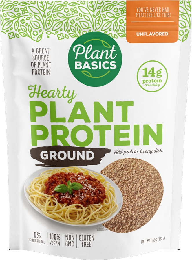 Plant Basics - Hearty Gluten Free Plant Protein - Unflavored Ground, Chunks, and Crumbles, Seasonings