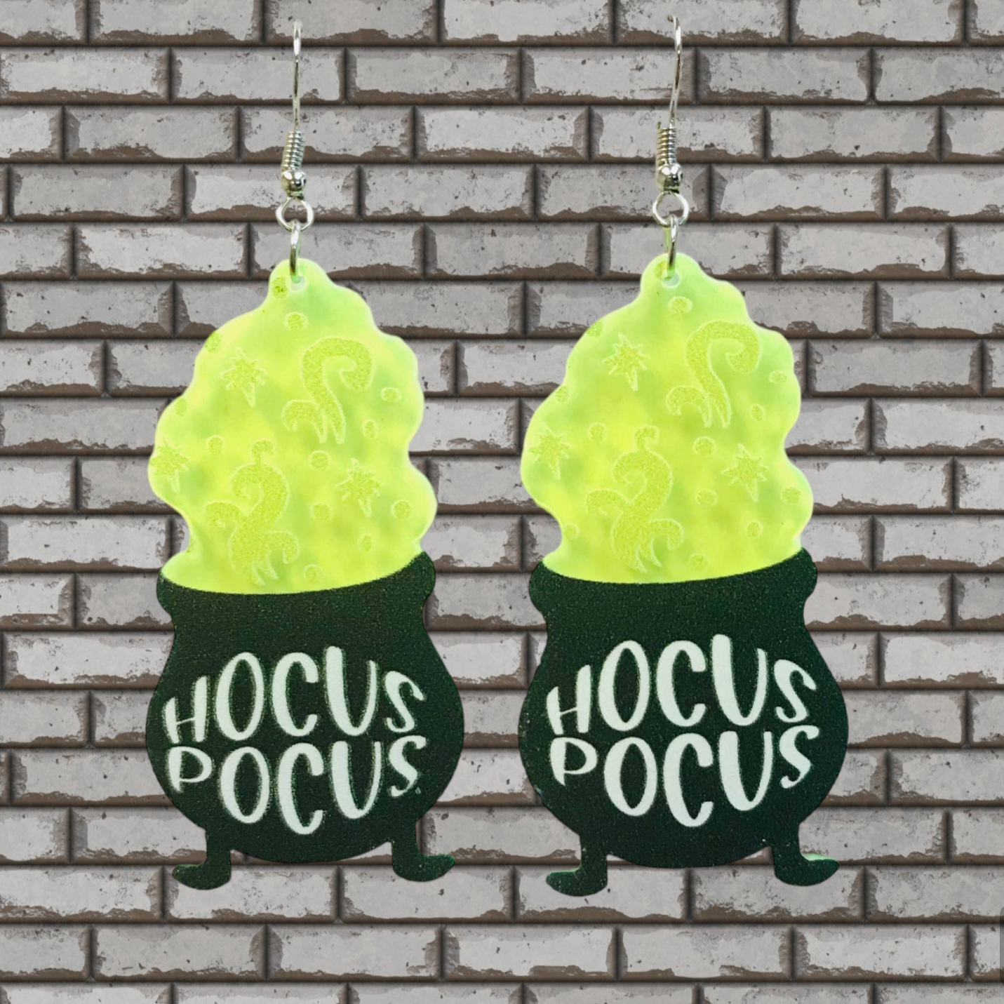 Hocus Pocus Cauldron Acrylic Earrings