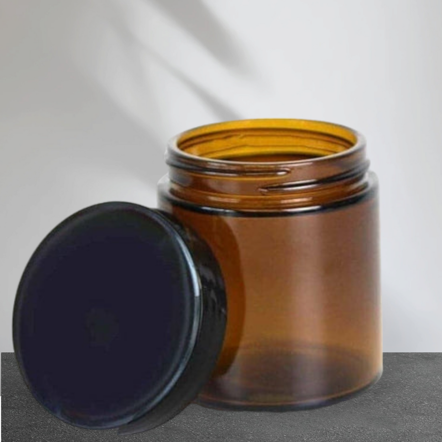 4oz Amber Glass Jar with Metal Lid