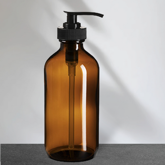 8oz Amber Glass Bottle with Pump