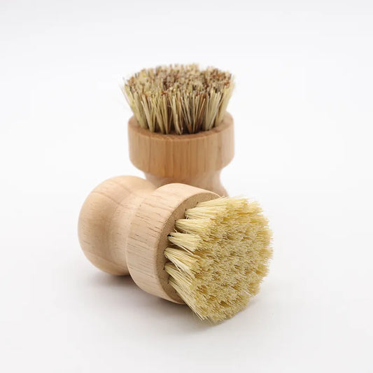 Bamboo Pot Scrubber Brush with Sisal or Palm Bristles