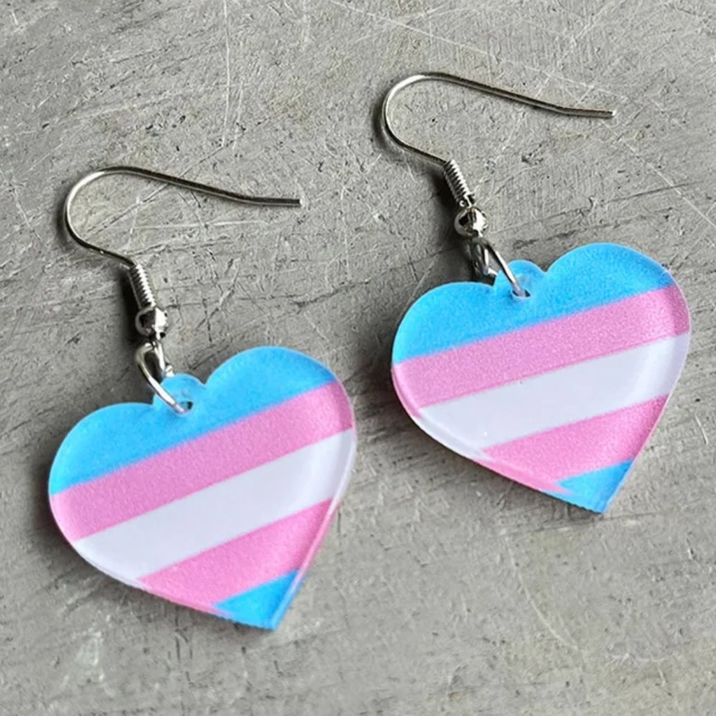 Pride Flag Heart Earrings