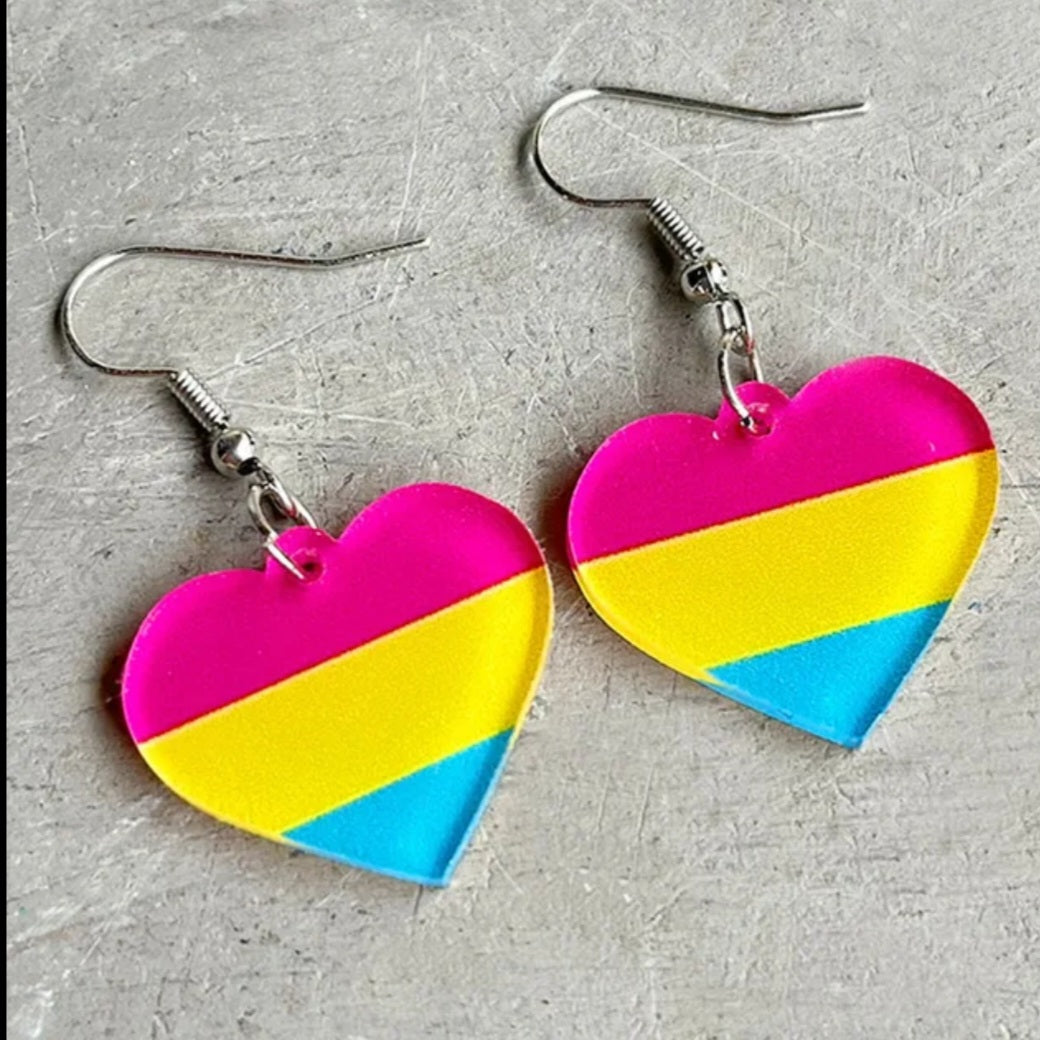 Pride Flag Heart Earrings