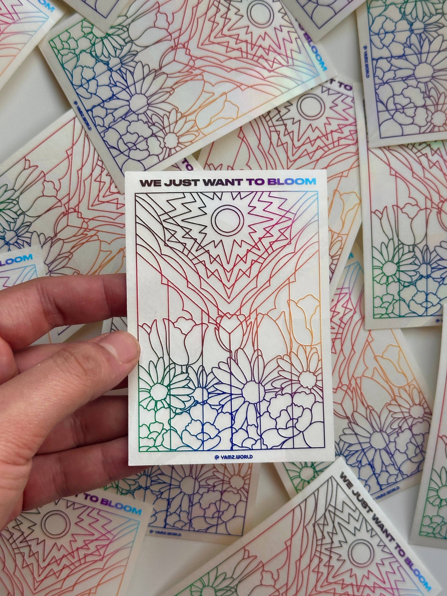 We Just Want to Bloom Pride Flag & Stickers by YAMZ World: Brayan Montes-Terrazas