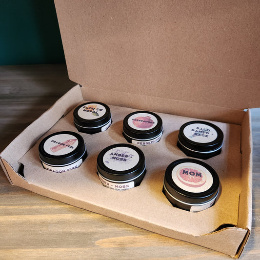 Scent Sampler Candle Set: Fragrance Discovery Six Pack of Tins