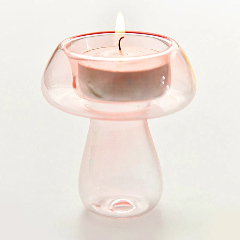 Mushroom Tealight Candleholder Blown Glass