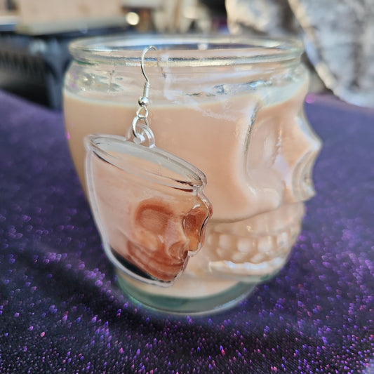 Skull Candle Jar Earrings