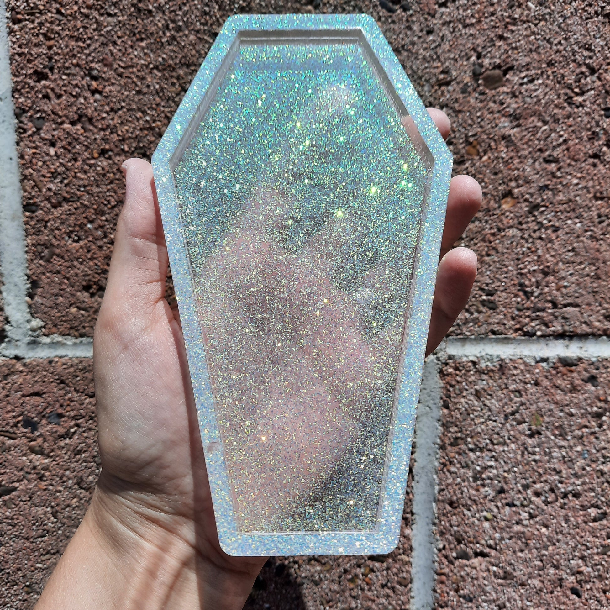 Coffin Tray - EcoPoxy Resin Glitter for candles or soap