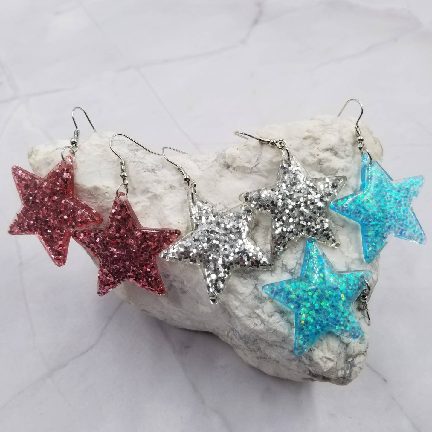 Glitter Super Star Acrylic Earrings