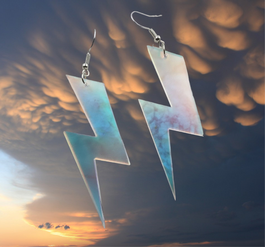 Holographic Lightning Bolt Earrings