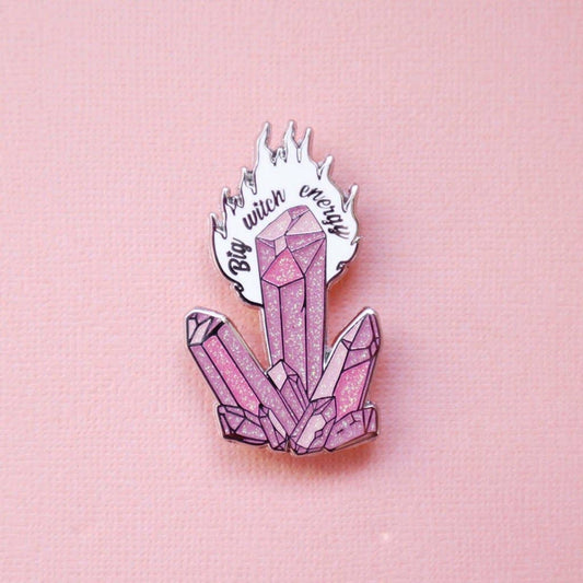 pink background crystal pin